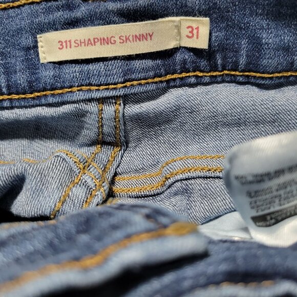 Levis 311 Shaping Skinny Jeans Womens Size 31 Mid Rise Medium Wash Denim Pants - Picture 4 of 6